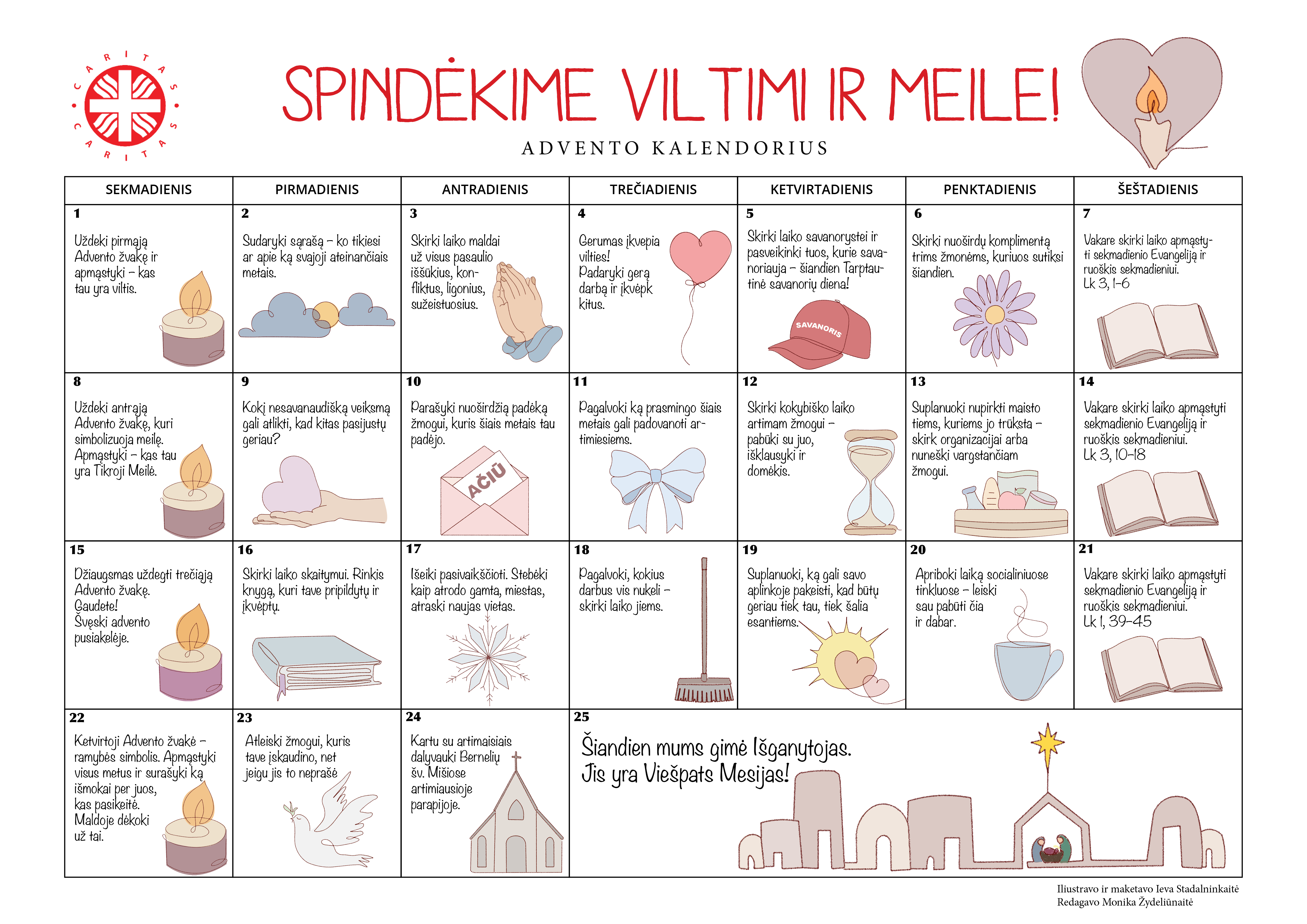 Carito Advento kalendorius 2024 m. „Spindėkime viltimi ir meile“